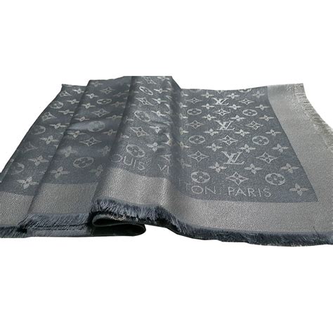 lv grey scarf|louis vuitton scarf grey.